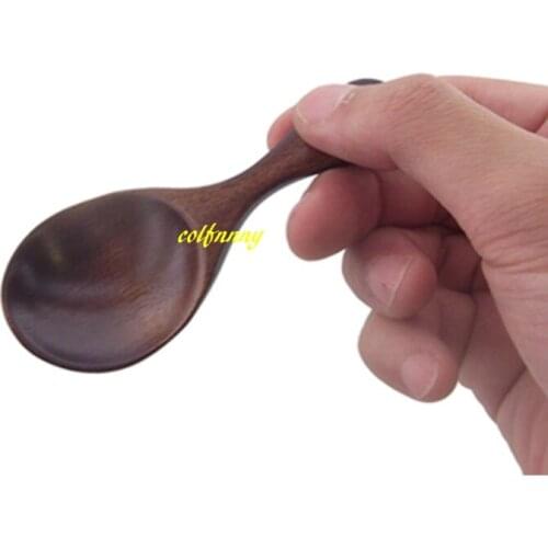 100pcs/lot Fast shipping 8*3.5cm Wooden Tea Spoons Creative Wood Ice cream scoop Coffee Milk Powder Spoon