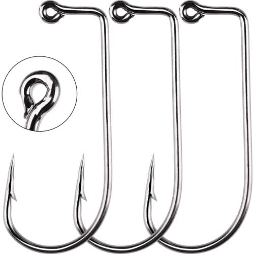 100pcs/lot Long Shank Fishing Hook 6#-5/0# High Carbon Steel Barbed Fishhook Jig Hook Carp Fishing Lure Worm Hook Japan