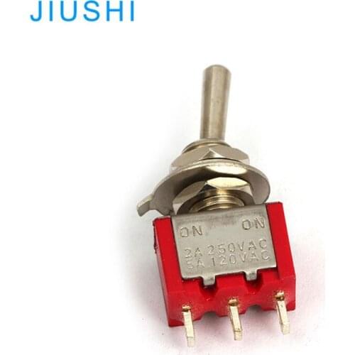 MTS-102 Plastic 6mm Self-locking toggle switch 3 pins 2 position ON ON 5A 250V
