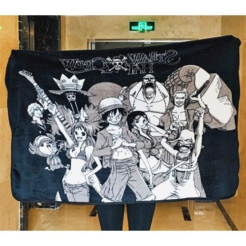 140*100cm New Anime ONE PIECE Cartoon Luffy Printed Blanket Throw Sofa Blanket Office Travel Bed Sheet Warm Blanket Kids Gift