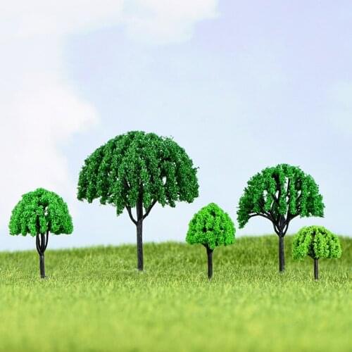 15PCS Plastic Miniatures Pine Tree Model Train Railway Layout Wargame Diorama Architecture Scenery Figurines Decoration