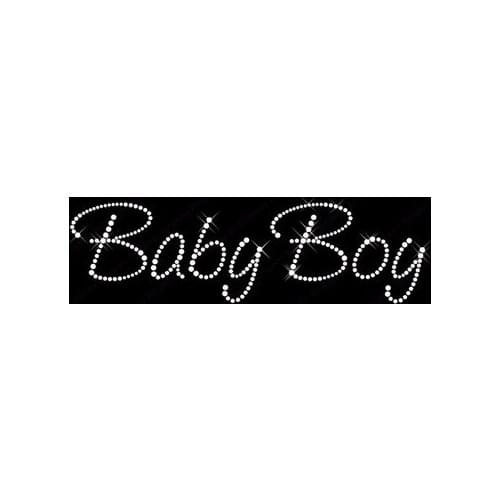 2pc/lot Baby boy motif hot fix rhinestone transfer motifs iron on crystal transfers design fixing rhinestones patches for shirt