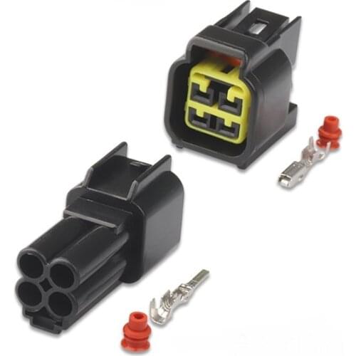 100 sets FW-C-4M-B FW-C-4F-B black Furukawa 4 Pin way male waterproof electrical ignition coil plug auto wire connector