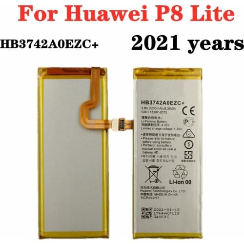 2021 Years For ORIGINAL HUAWEI HB3742A0EZC+ BATTERY for Huawei P8 Lite Phone Battery 2200mAh