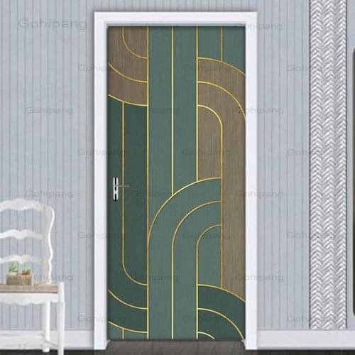 3D Door Sticker Striped Wall Mural Art Wallpaper DIY Self Adhesive Removable Poster Wall Decals Living Room Stickers Home Decor