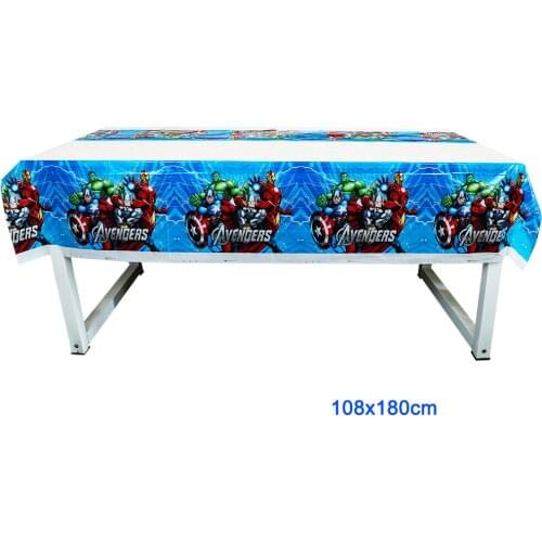 6Pcs Cartoon The Avengers Design 108*180cm Kids Birthday Party Disposable Baby Shower Tableclothes Supplies