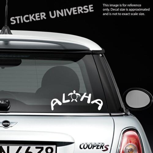 ALOHA TURTLE HAWAIIAN Design Vinyl Die Cut Decal Bumper Sticker Hawaii 22.5x8.75cm