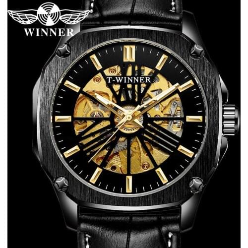 WINNER Automatic Mechanical Men Wristwatch Military Army Sport Male Clock Top Brand Luxury Skeleton Fashion Man Watch Gift 8182