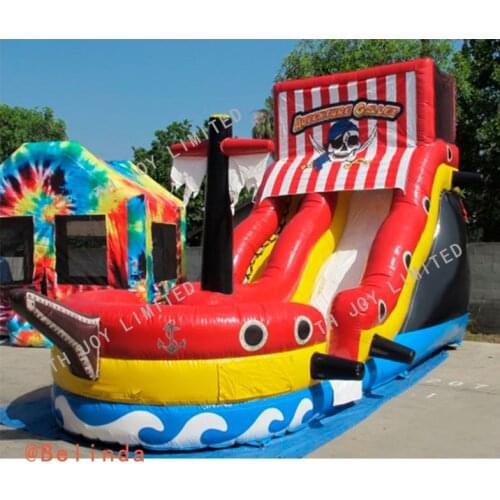 Free Sea Shipping! 7x4x5.5mh Kids Inflatable Slide Commercial Inflatable Pirate / Sea Rover Corsair Slide, Big Inflatable Slide