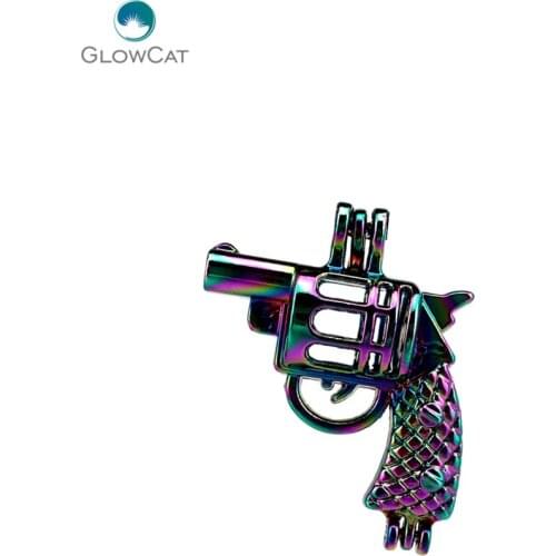 C11 5pcs/lot COLORS Multicolor Gun Pearl Cage Pendant Locket Fairytale Party Essential Oil Diffuser