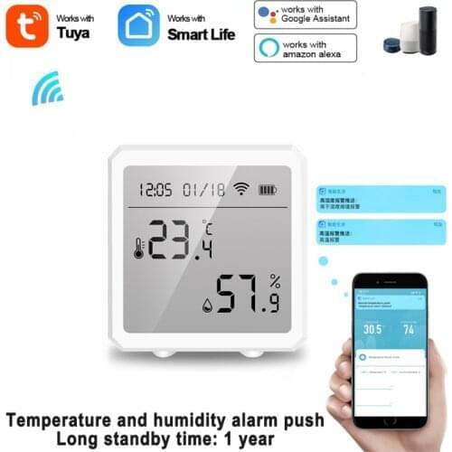 Tuya WIFI Temperature And Humidity Sensor Lcd Indoor Hygrometer Thermometer Detector Support Alexa Google Home Smart Life