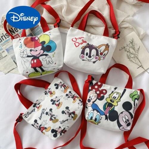 Disney Mickey Childrens Shoulder Bag Cartoon Donald Duck Printed Canvas Tote Bag Outdoor Men and Women Baby Accessories Bag