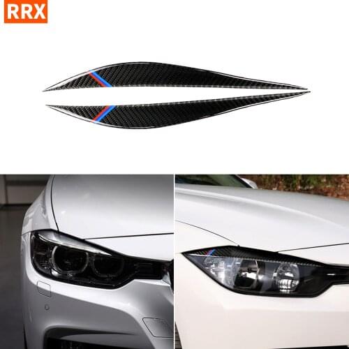 For BMW 3 series F30 2013-2015 Headlight Eyebrows Eyelids Carbon Fiber Cover Sticker Exterior Trim Modified Auto Car Accessories