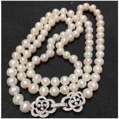 Elegant single strands 8-9 mm south sea white round pearl necklace 33inch