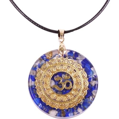 Energy Orgonite Necklace Lapis Lazuli Pendant Healing Emotional Wound Meditation Yoga Jewelry