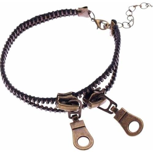 European and American hot fashion cute double-layer wild antique zipper tide female anklets