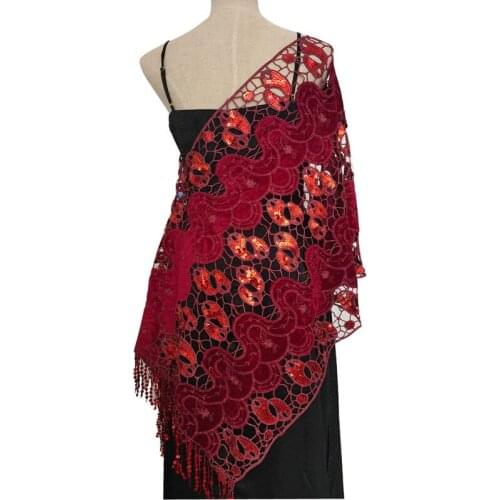 European and American Boutique Sequined Tassled Shawl Embroidered Evening Dress Shawl