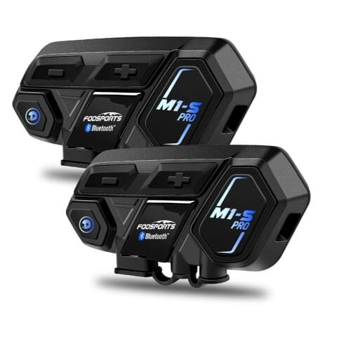 Fodsports 2 pcs M1-S Pro motorcycle helmet intercom bluetooth helmet headset 8 rider 2000M group BT Interphone