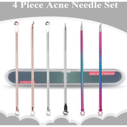 Acne Blackhead Remover Needle Tools Spoon for Face Skin Care Tool Pimple RemoverExtractor Stainless Needles Facial Pore Cleaner