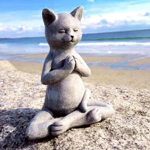 Meditation Animal Resin Craft Statue Dog Cat Frog Yoga Figurine Ornaments
