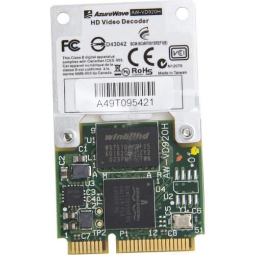 New 1080p card for Broadcom Bcm970015 Crystal HD Video Decoder Mini PCIe 1080p Aw-vd920h Card