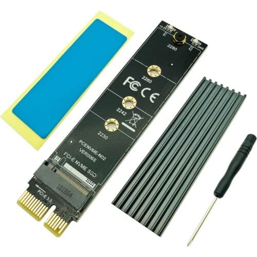 PCI-E PCI Express 3.0 X1 to M.2 M KEY Interface NVMe SSD PCIE M.2 Riser Card Adapter Heatsink SSD 2230 2242 2260 2280 Full Speed