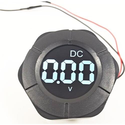 Peacefair PZEM-019V DC Round Voltage Tester LCD Digital Display 0-300V Car Motorcycle Voltmeter Volt Panel Meter