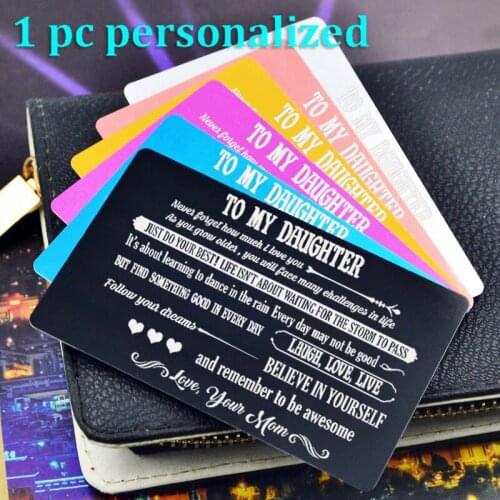 Personalized Metal Wallet Card Insert Custom Laser Engraved Message Card Romantic Gift Hand Writting Love Greeting Card KP025
