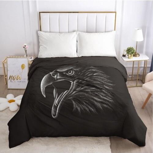 Bedding Duvet Cover Comforter/Quilt/Blanket Case With Zipper Queen King Europe Russia Size Nordic 150/140x200 Black Eagle