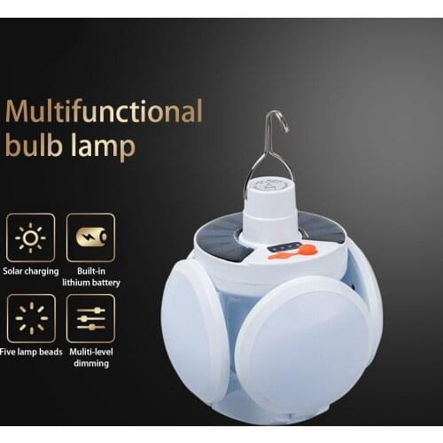 E27 Christmas Led Solar Deformable Light Outdoor Garage Folding Light Led Football Ufo Lamp Energy Garden Decoration Accessory