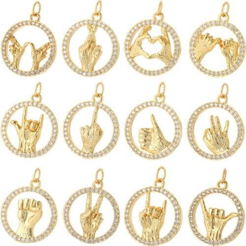 Gesture Charms Diy Earrings Neckalce Charms for Jewerly Making Supplies Sign Signal Pendant Charms Desinger Charm Butterfly