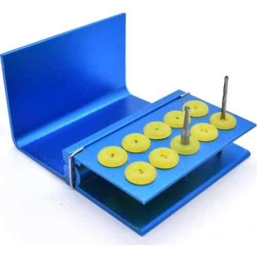 Dental instrument diamond burs holder RA FG bur high speed bur holder box case dentist material metal tool 10holes