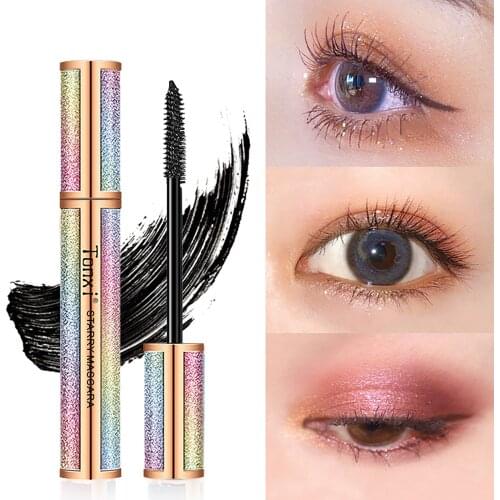 Sky Mascara Eye Lashes 4D Silk Fiber Lash Mascara And Eyeliner Mascara Waterproof Black Thick Eyeliner Extension Makeup Eyeliner
