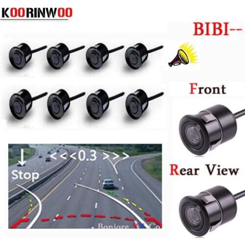Koorinwoo Intelligent Video Parking Parktronic Sensor with Dynamic Trajectory Movable Parking Guide Camera 8 Probes Camera Front
