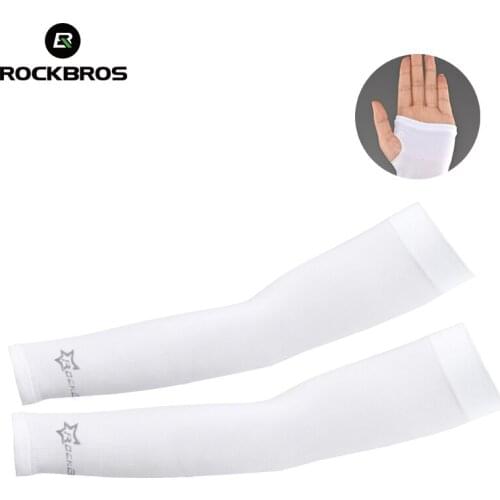 ROCKBROS Ice Fabric Running Arm Warmers UV Protect Arm Sleeves Cycling Run Fishing UV Sun Protection man Nylon Cool Arm Sleeves