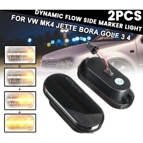 1 Pair For VW MK4 Jette Bora Golf 3 4 Lupo Passat 3B 3BG Polo 6N 6N2 9N LED Dynamic Day Light Side Marker Indicator Signal Lamp
