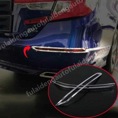 2pcs For Honda Accord Sedan 10th 2018-2019 ABS Chrome Rear Fog Light Tail Lamp Cover Trim car styling accessories