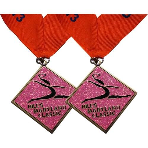 2018 hot gymnastics medal high quality square paint medal k200229