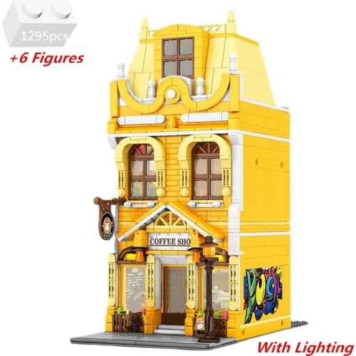 2021 NEW City Nordic House Street View Series Building Blocks Model Kit Book Coffee Shop Bricks Kids Toys For Children Gifts