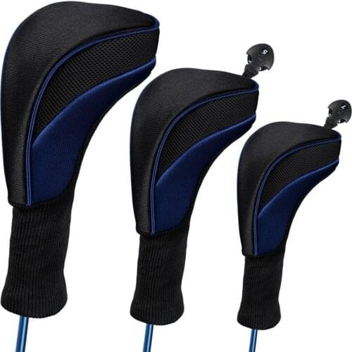 3Pcs Anti-wear Golf Club Cover Cap Cue Protection Sleeve for Outdoor Sports