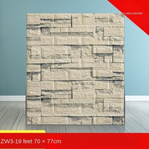 70*77cm 3D Wooden Wall Sticker Home Decor PE Foam Waterproof Wall Covering Self Adhesive Wallpaper For Living Room Bedroom Decor