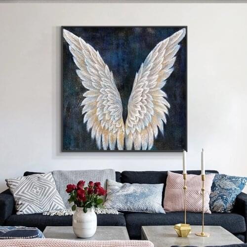 Abstract Angel Wing Feather Canvas Painting Modern Posters and Prints Cuadros Wall Art Pictures for Living Room Home Decoration