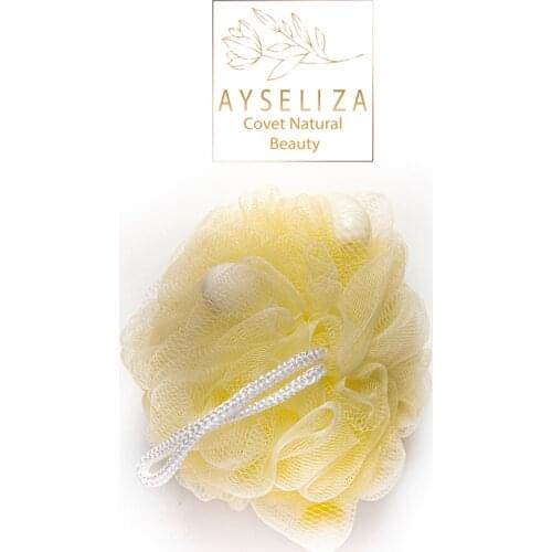 Ayseliza Pouf With Jasmine Soap Balls Exfoliating Scrubbing Sponge Shower Puff For Spa Hammam Hotel Remove Dead Skin Unclog Pore