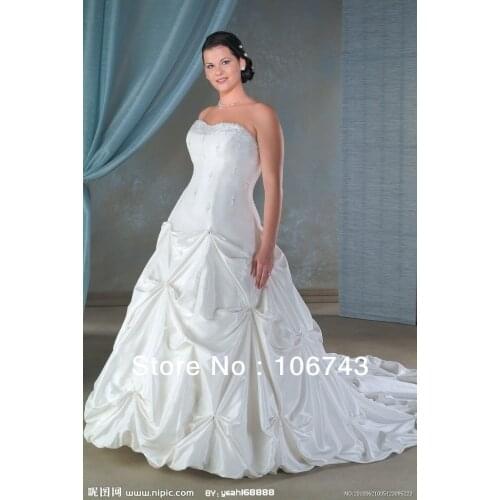 Free shipping 2016 new fashion vestidos Formal Elegant fatty plus size crystal beaded party wedding Dresses bridal ball gown