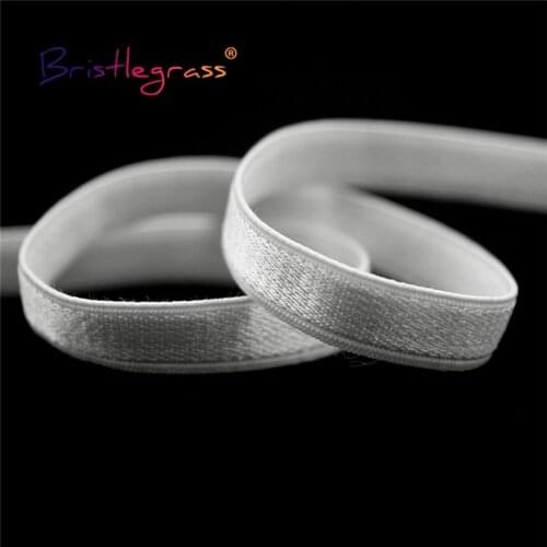 BRISTLEGRASS 2 5 10 Yard 8mm Shiny Nylon Elastic Spandex Band Webbing Shoulder Tape Bra Strap Underwear Lingerie DIY Sewing Trim
