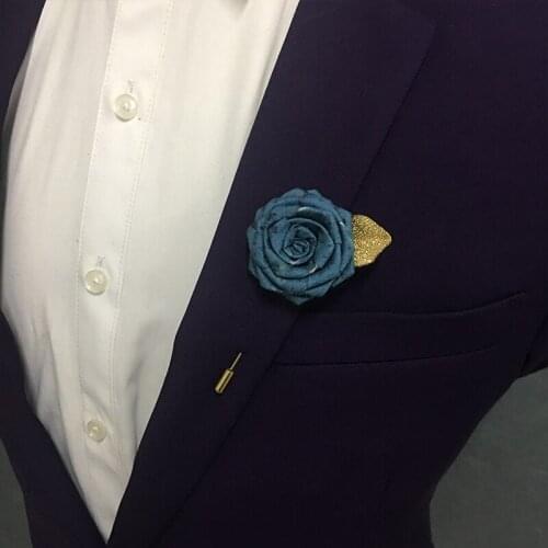 British Men Women Romantic Alloy Lapel Pin Brooch Groom Wedding Club Party Suit Floral Rose Flower Brooches Corsage Accessories