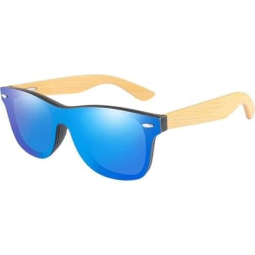 Wood Bamboo Oversized Sunglasses Luxury Brand Designer Rimless Mirrored Square Sunglasses for Women/Men Classic Wooden Eyewear