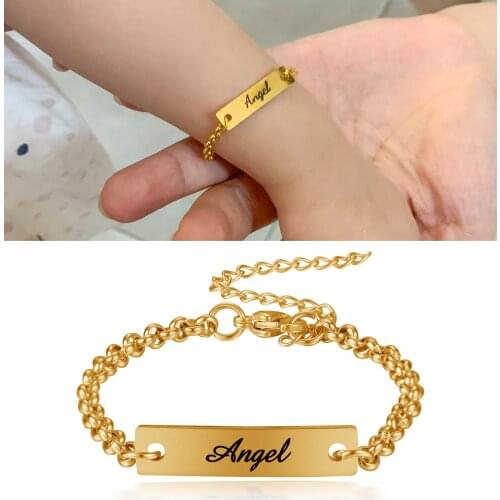 Personalize Custom Baby Name Bracelet Gold Bracelet Stainless Steel Adjustable Bracelet New Born to Child Girls Boys Baby gift