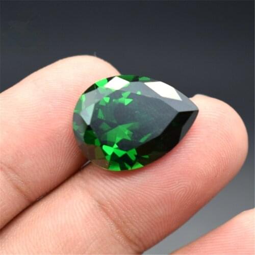 Joanlyn Emerald Pear Shaped Faceted Gemstone Teardrop Cut Emerald Gem Medium Green Emerald Multiple Sizes to Choose C37E