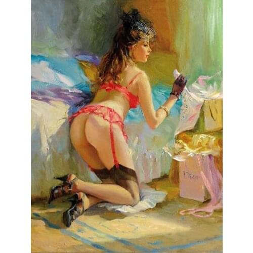 HIGH QUALITY IMPRESSIONISM OIL PAINTING ON CANVAS NUDE GIRL" 24"X36"